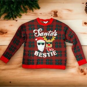 Ugly Santa Christmas Sweater, Ugly Sweater , Size Large